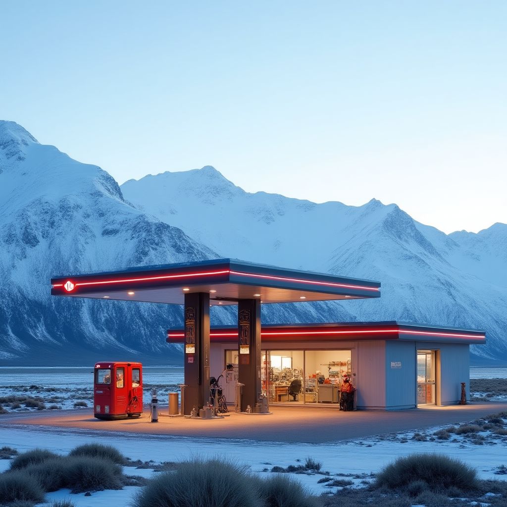 Estación YPF en la Patagonia